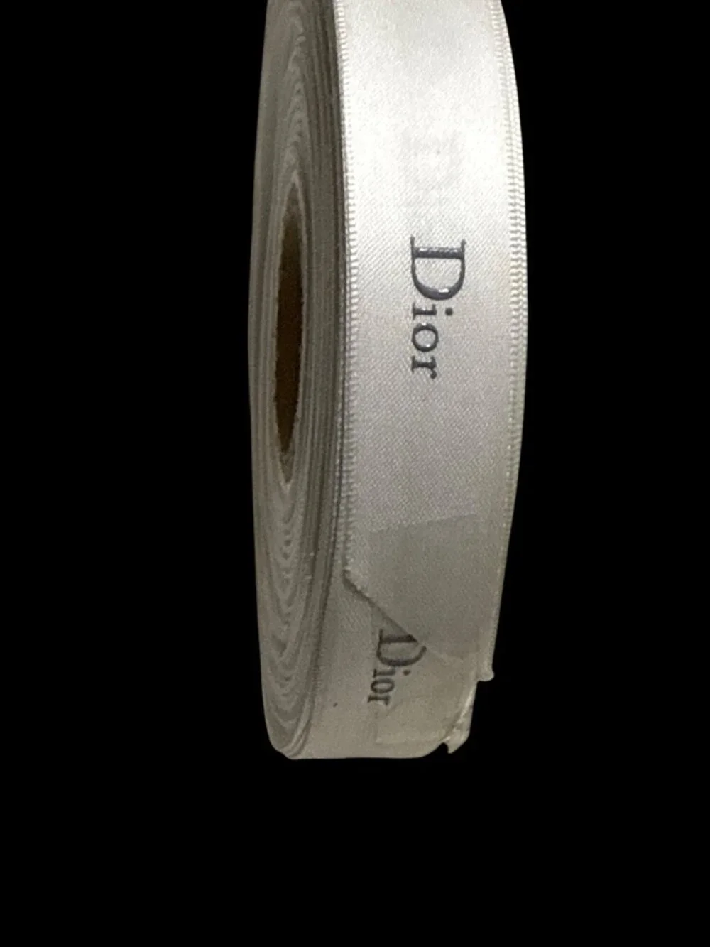 Dior White Satin Ribbon Roll 1 Inch Wide With Printed Logo 50M One Spool New